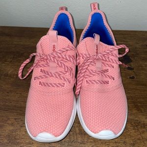 Adidas, women size 7, memory foam, running shoe, red